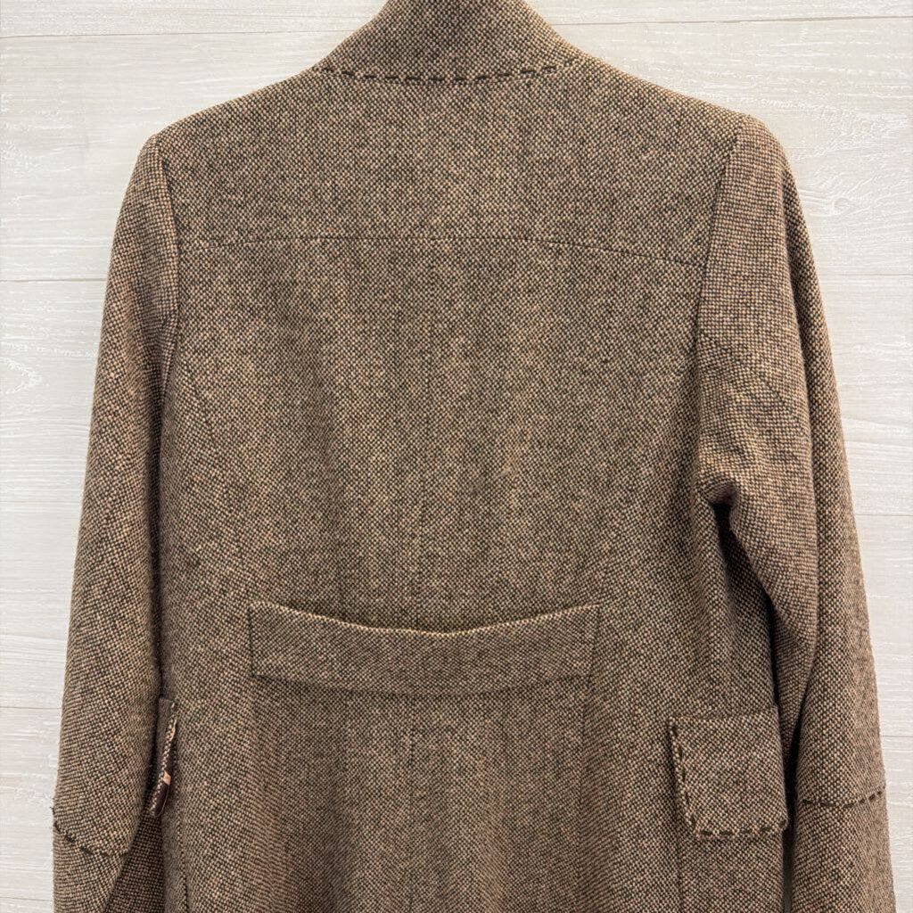 Soft Surroundings Brown Tweed Long Jacket Medium