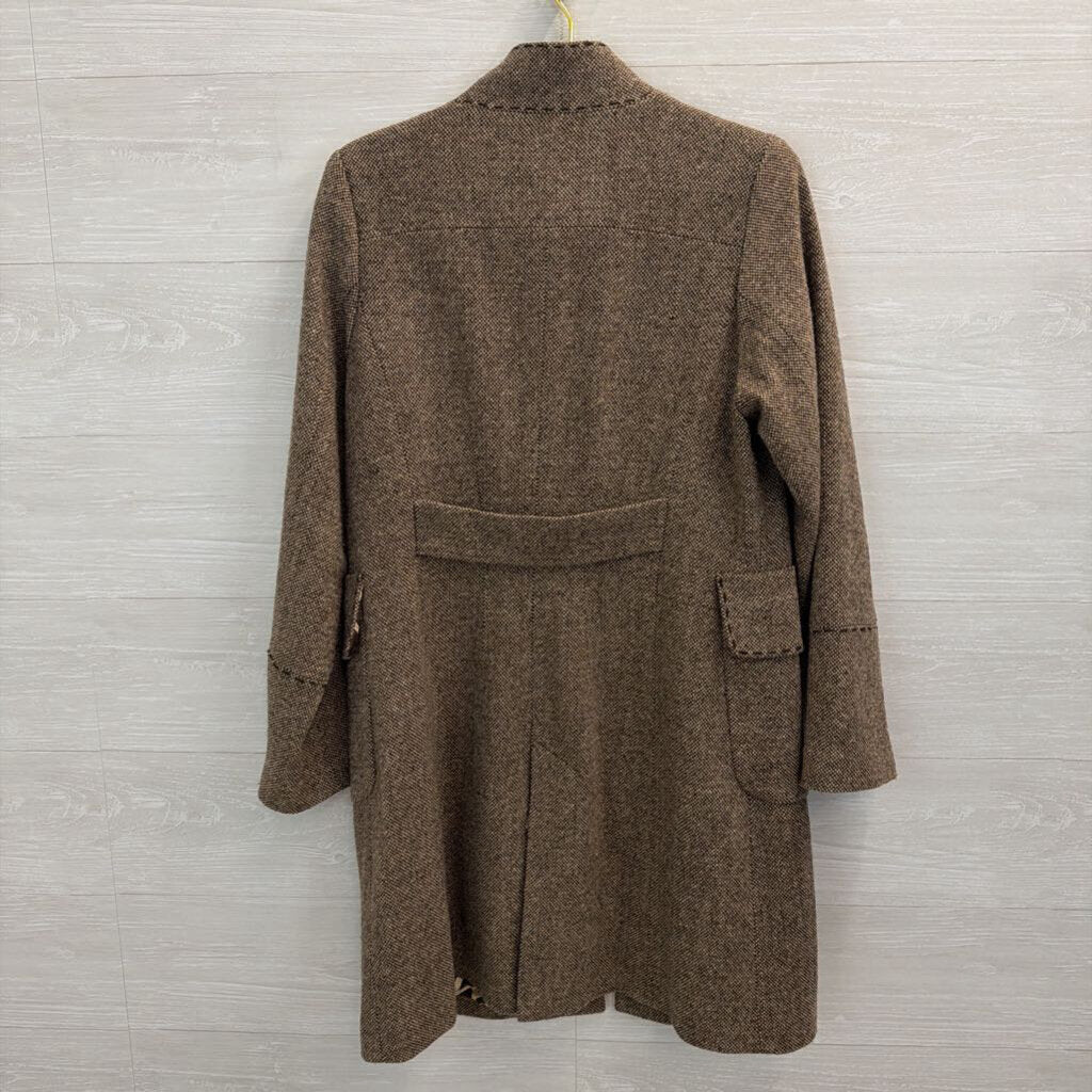 Soft Surroundings Brown Tweed Long Jacket Medium