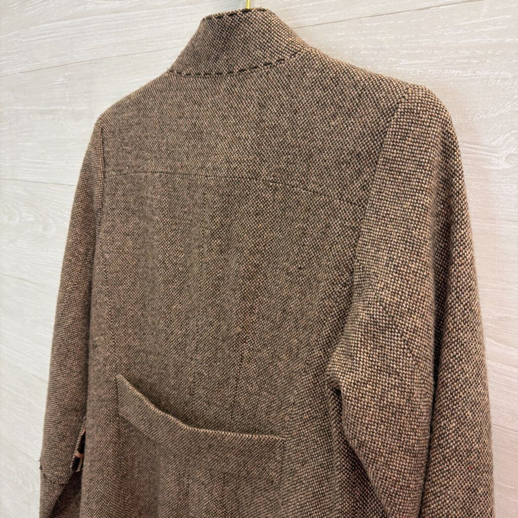 Soft Surroundings Brown Tweed Long Jacket Medium