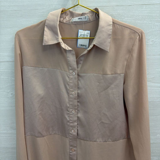 MNG Blush Silky Long Sleeve Button Down Top 6
