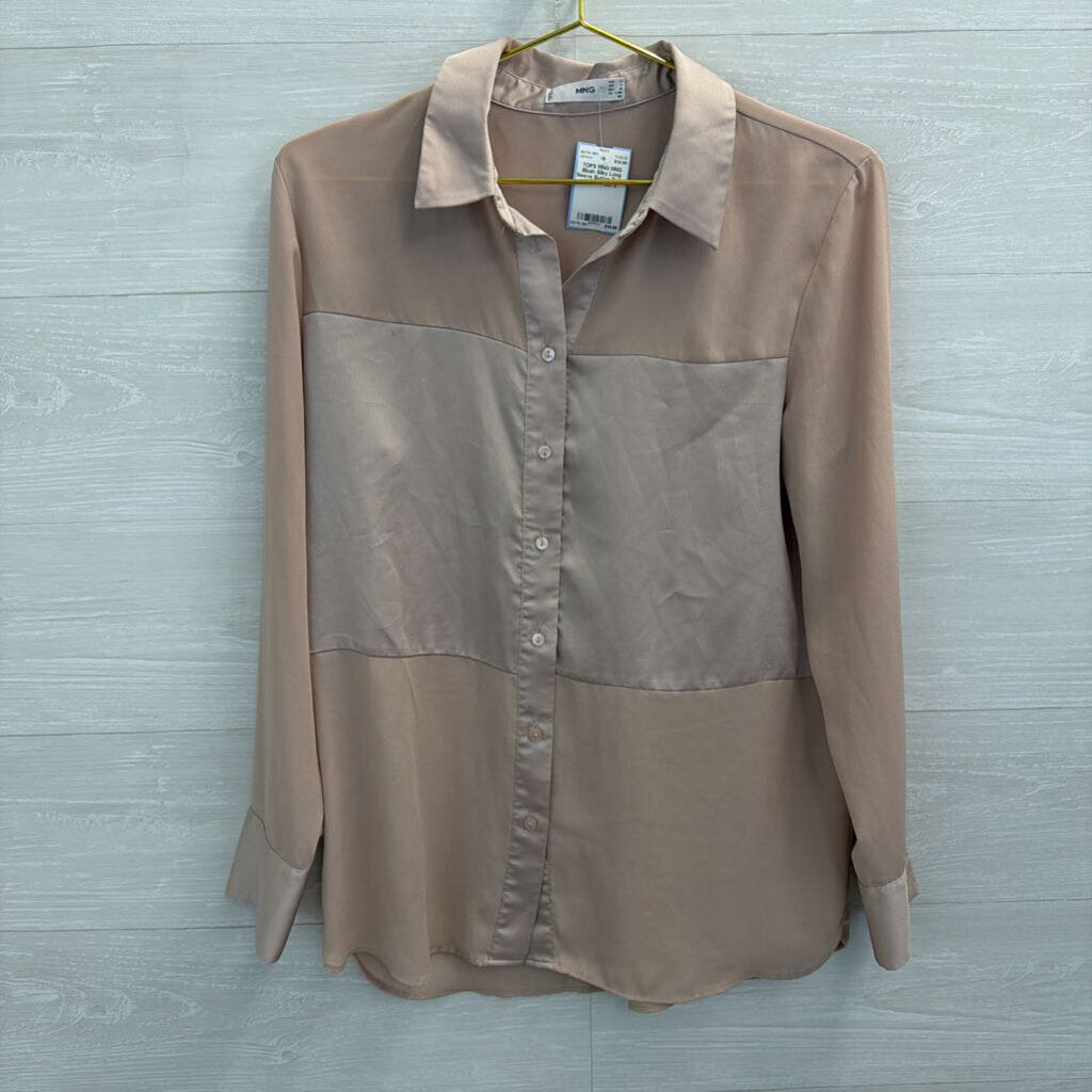 MNG Blush Silky Long Sleeve Button Down Top 6