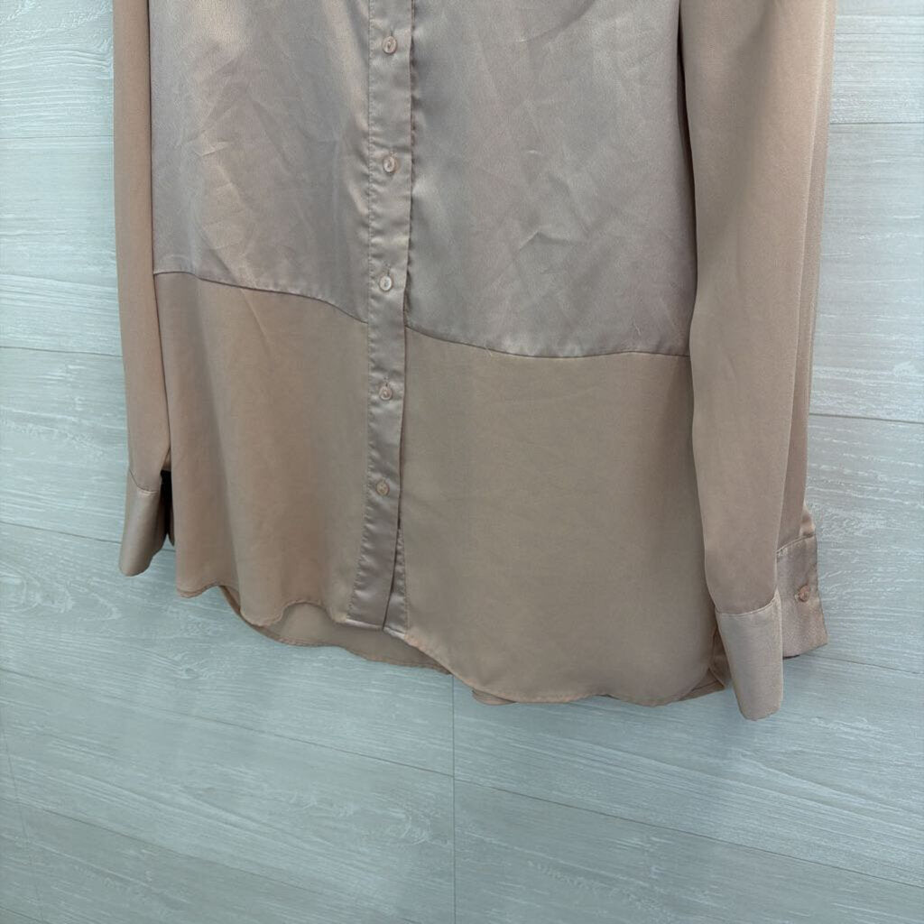 MNG Blush Silky Long Sleeve Button Down Top 6