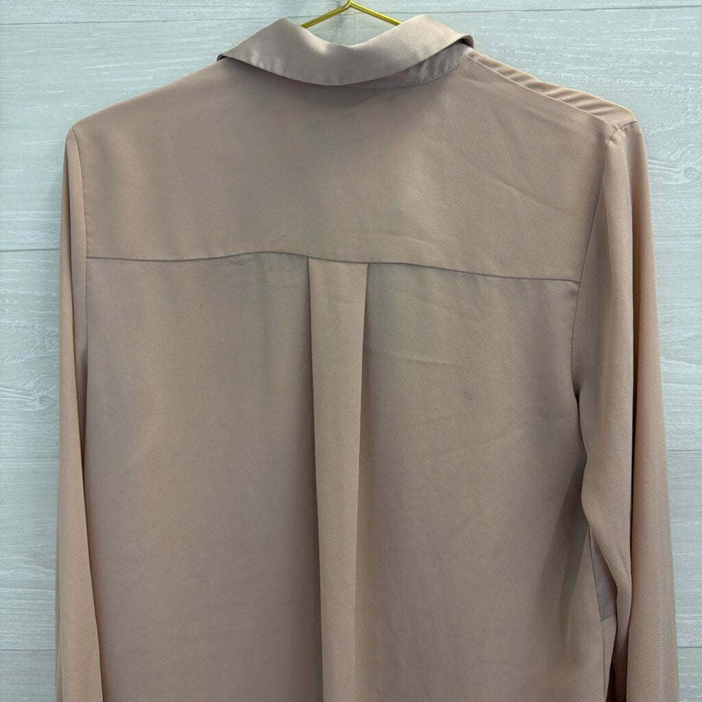 MNG Blush Silky Long Sleeve Button Down Top 6