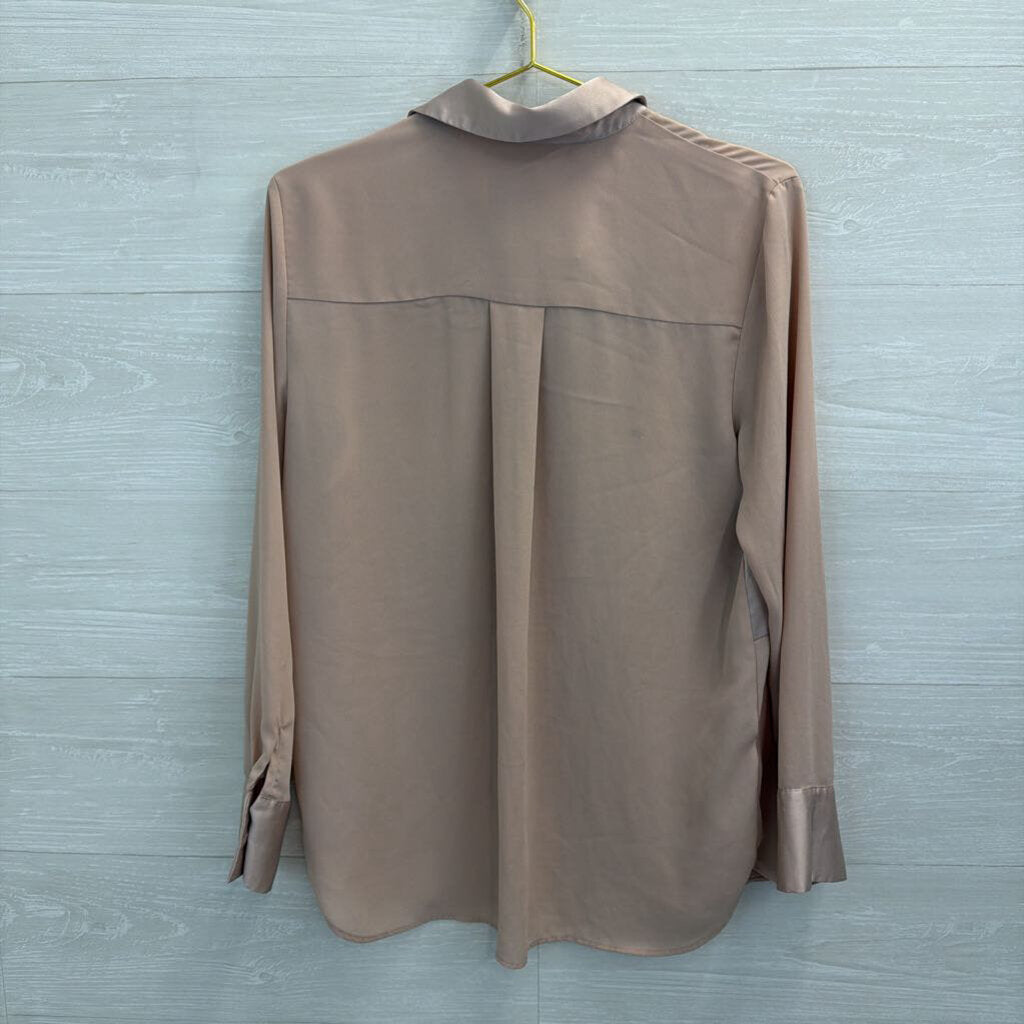 MNG Blush Silky Long Sleeve Button Down Top 6