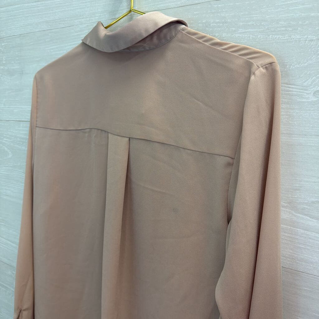 MNG Blush Silky Long Sleeve Button Down Top 6