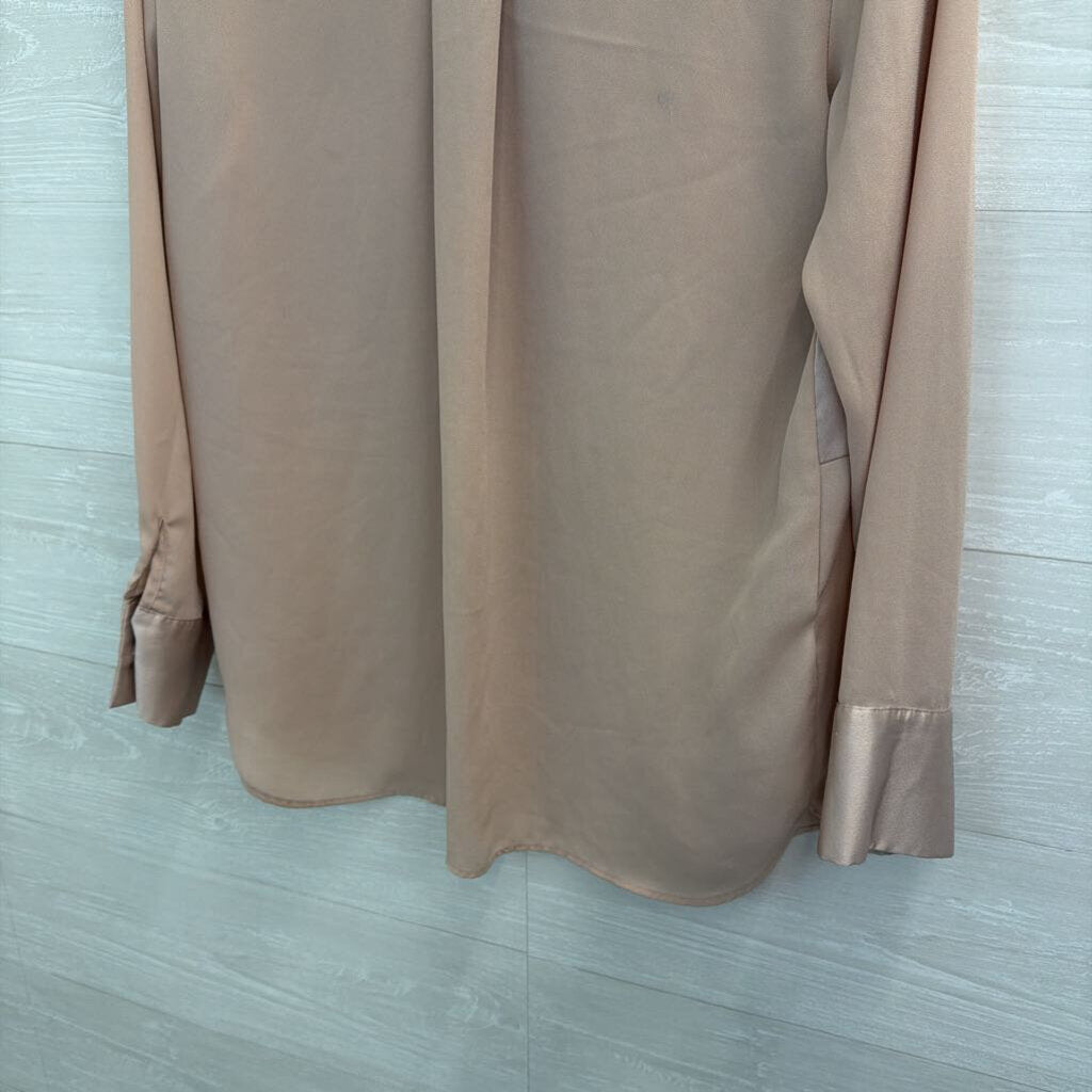 MNG Blush Silky Long Sleeve Button Down Top 6