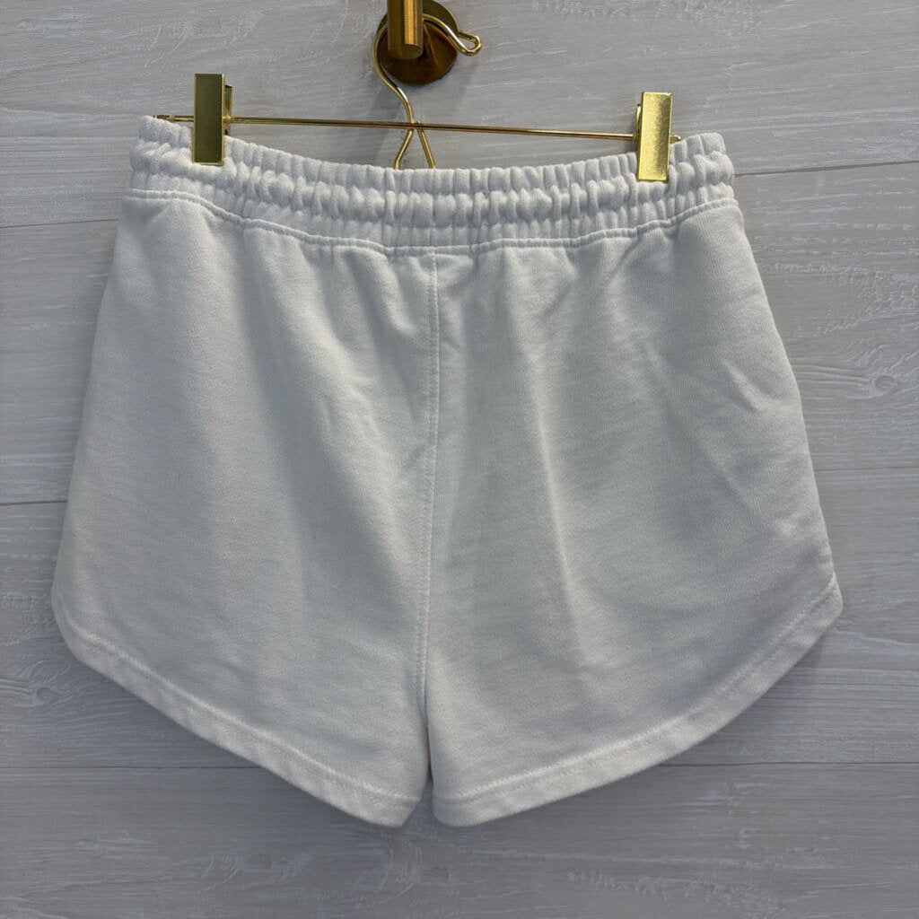 Six Stories White Embroidered Bride Sweatshirt/ Shorts Lounge Set Medium