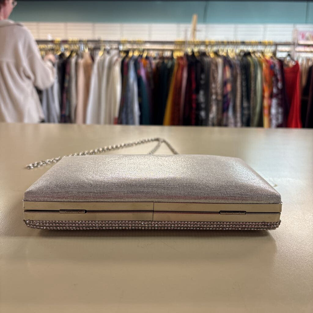 Silver/ Rhinestone Crossbody/ Clutch Purse