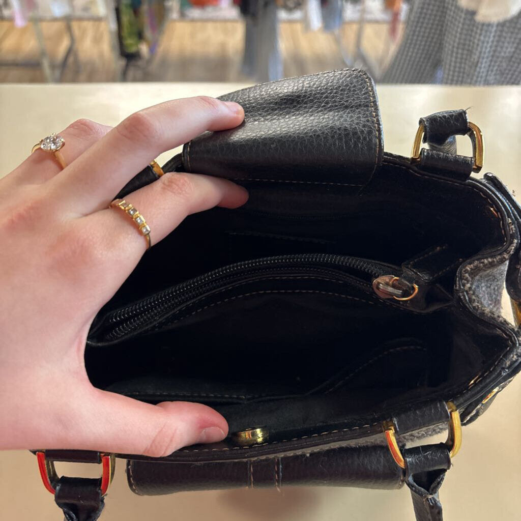 Aigner Black/ Grey Tweed Mini Purse