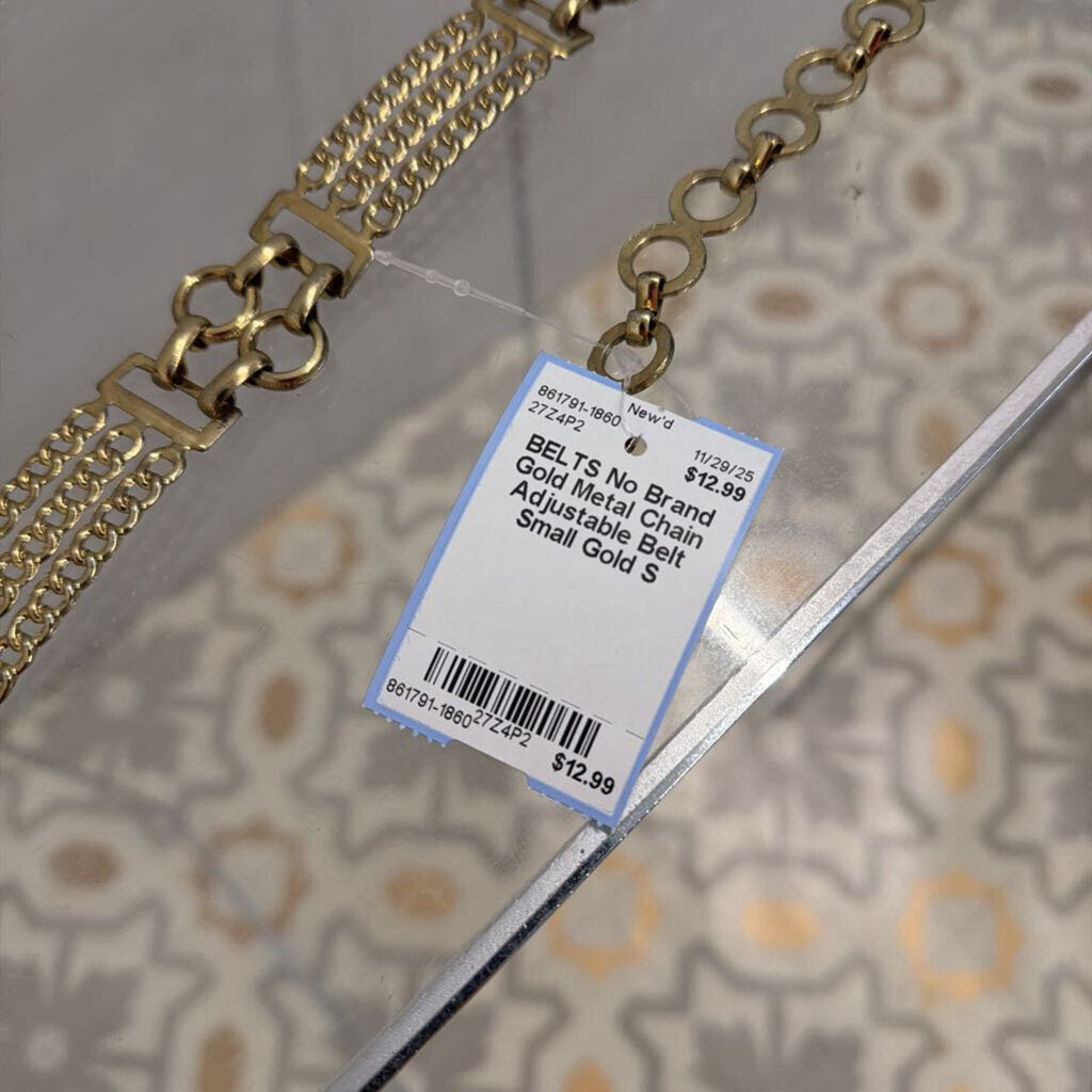 Gold Metal Chain Adjustable Belt Small