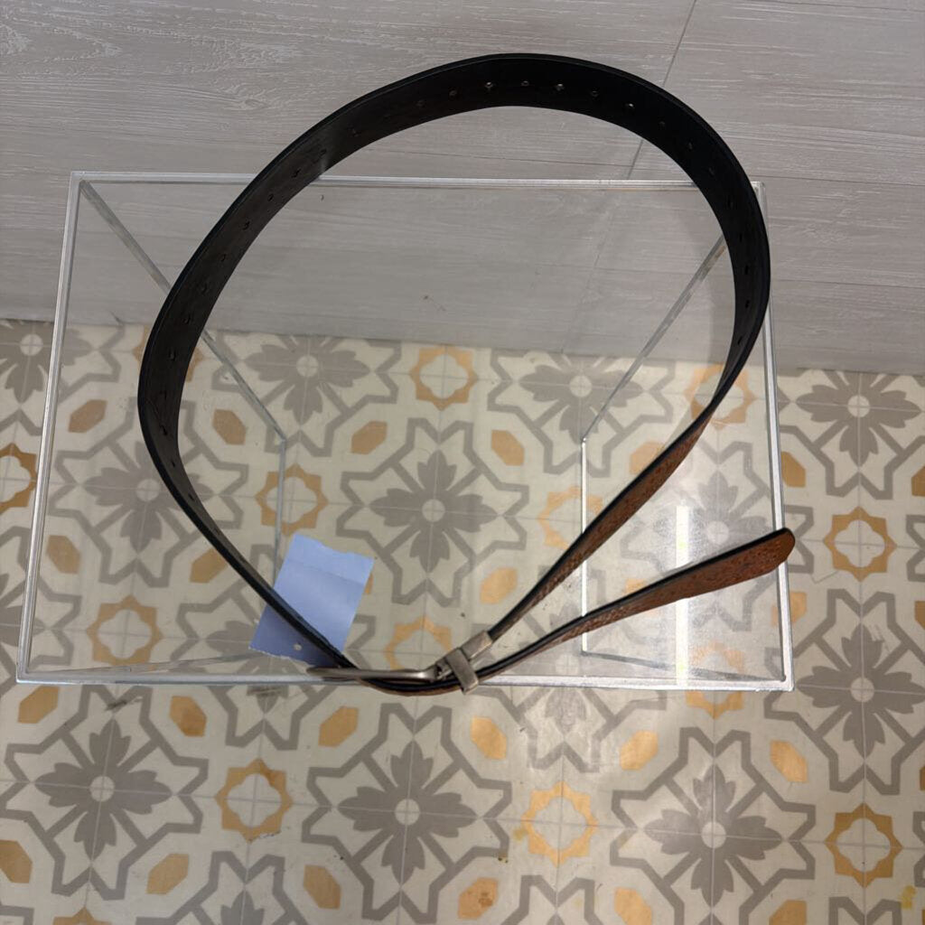 Brown Embossed Leather Belt Medium/ Large