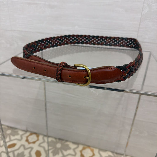 Brown/ Red/ Green Woven Leather Belt 38