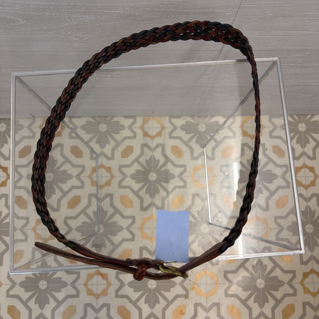 Brown/ Red/ Green Woven Leather Belt 38