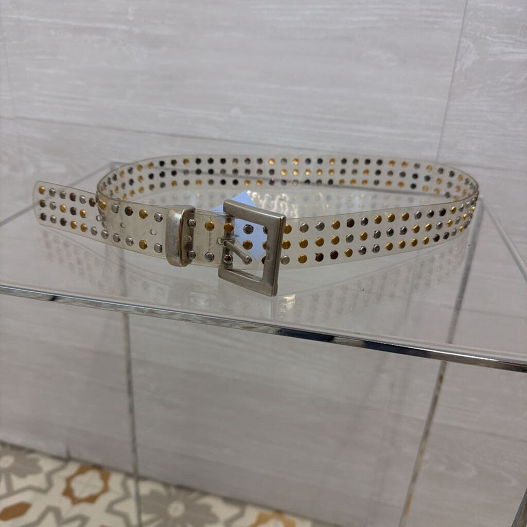 Clear Studded Belt Medium
