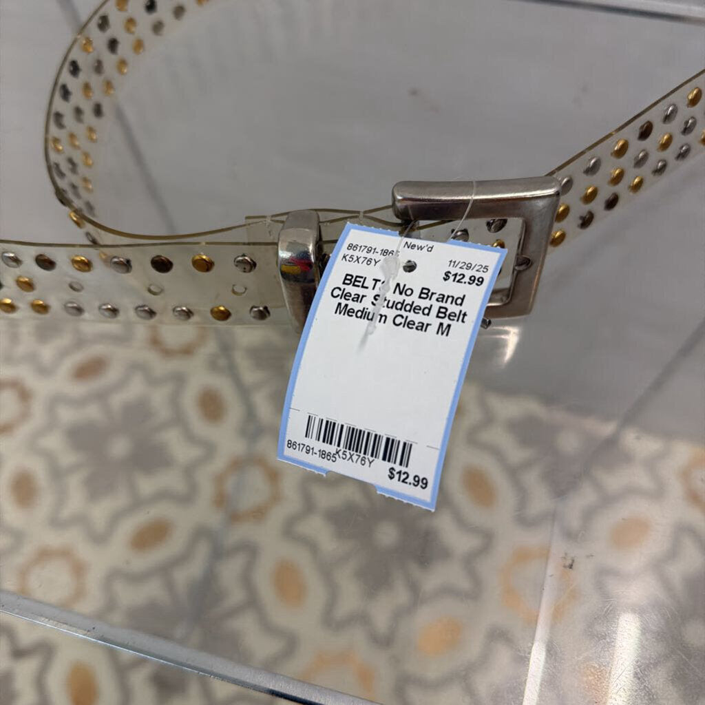 Clear Studded Belt Medium
