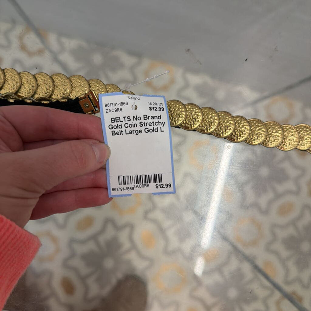 Gold Coin Stretchy Belt Large