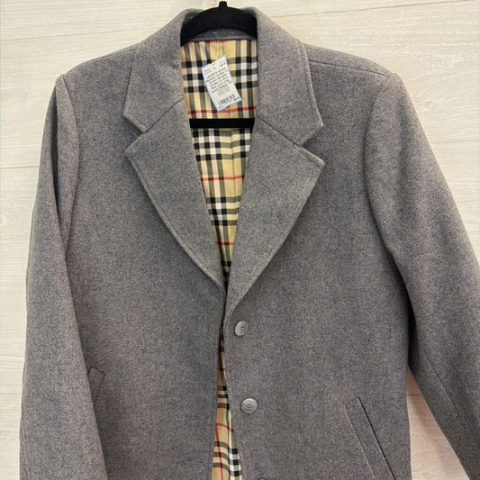 Ali Suit Marhaba Textiles Co Grey Plaid Lined Long Jacket Medium Tall