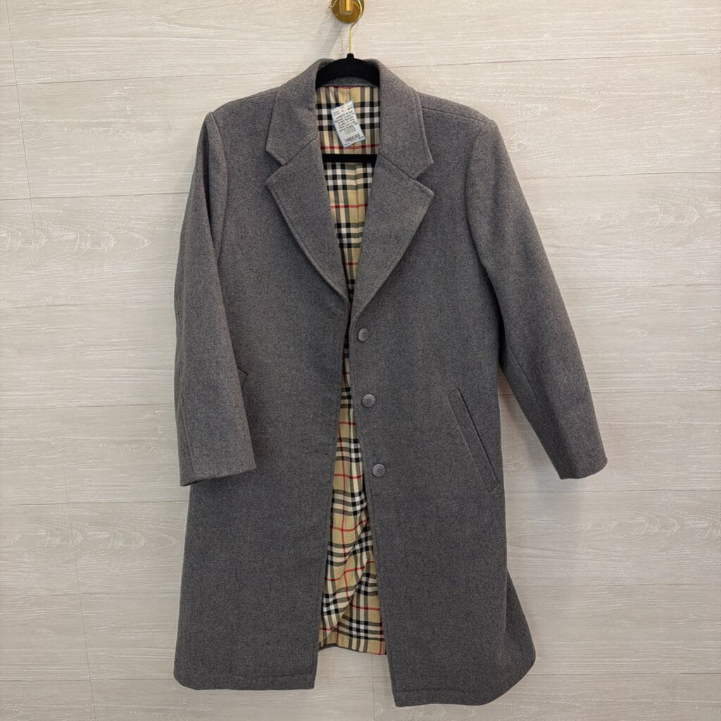 Ali Suit Marhaba Textiles Co Grey Plaid Lined Long Jacket Medium Tall