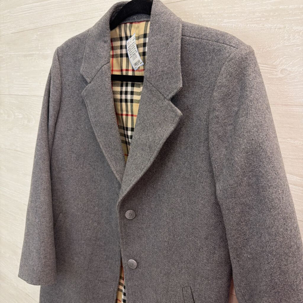 Ali Suit Marhaba Textiles Co Grey Plaid Lined Long Jacket Medium Tall