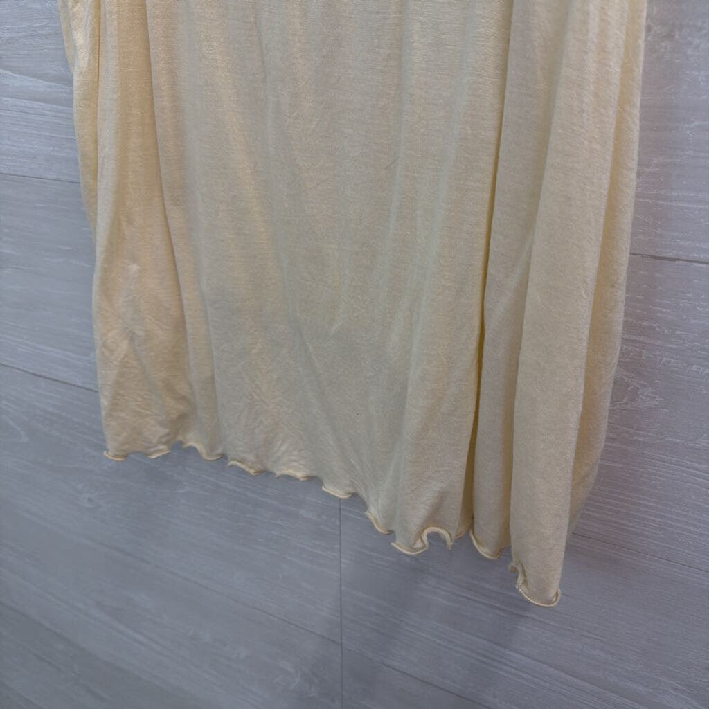 Free People Cream Beaded Embellished Neckline Tank Top Large