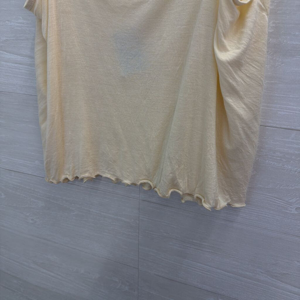 Free People Cream Beaded Embellished Neckline Tank Top Large