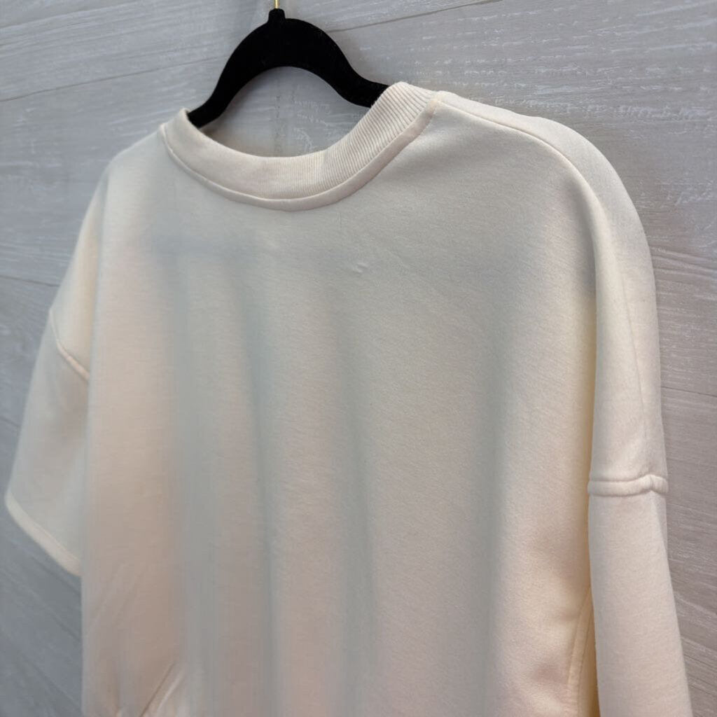 Yogalicious Cream Soft Short Sleeve Boxy Top Large