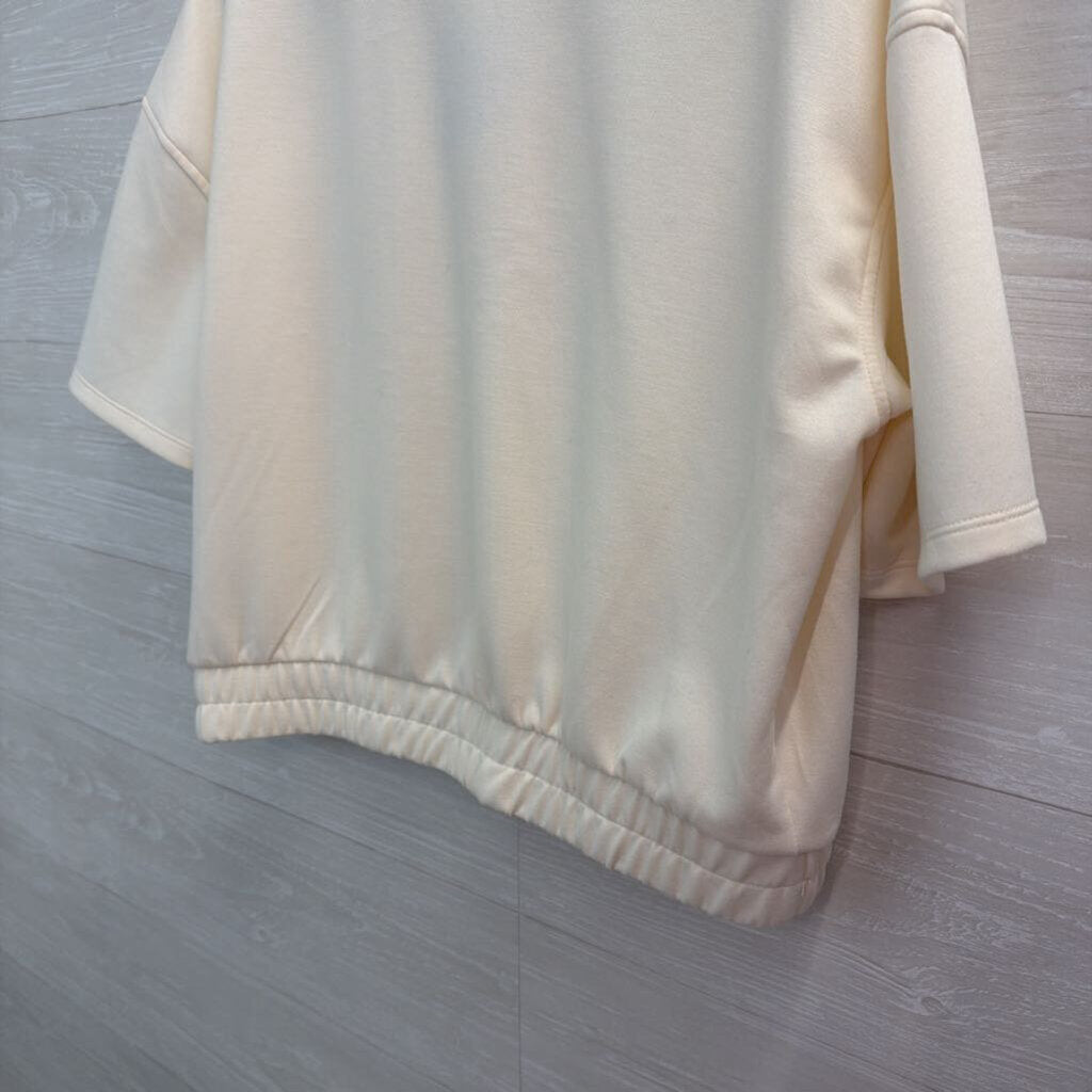 Yogalicious Cream Soft Short Sleeve Boxy Top Large