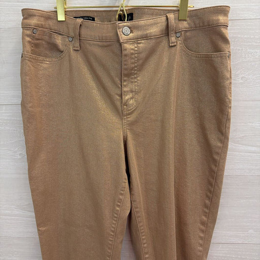 Talbots Gold Shimmer Denim Slim Ankle Jeans 14