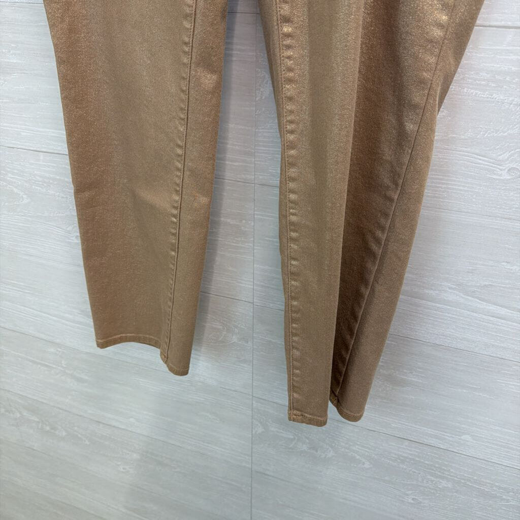 Talbots Gold Shimmer Denim Slim Ankle Jeans 14