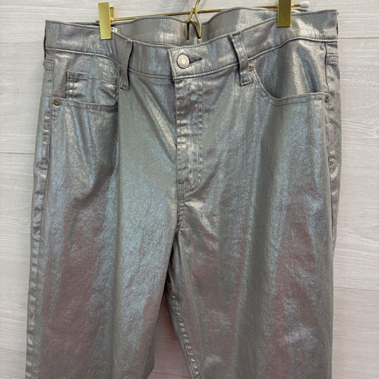 Gap Silver Shimmer Denim 90s Loose Mid Rise Jeans 14