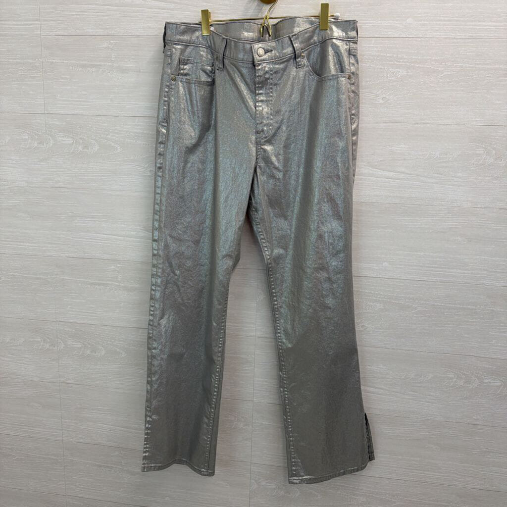 Gap Silver Shimmer Denim 90s Loose Mid Rise Jeans 14