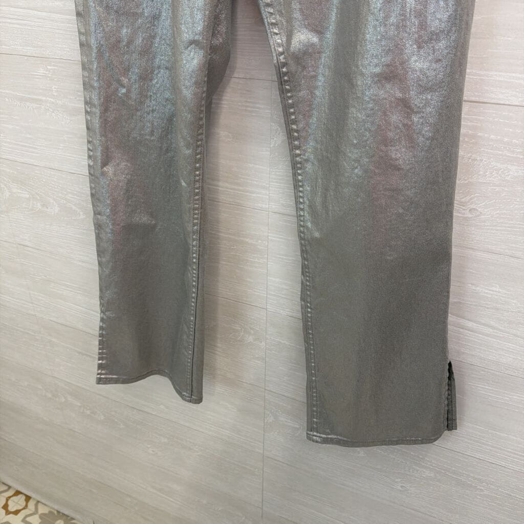 Gap Silver Shimmer Denim 90s Loose Mid Rise Jeans 14