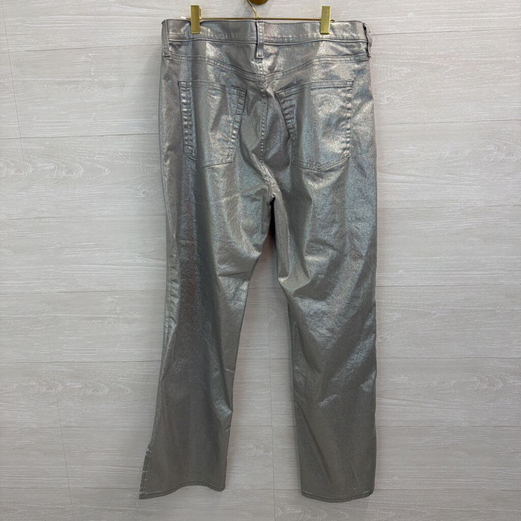 Gap Silver Shimmer Denim 90s Loose Mid Rise Jeans 14