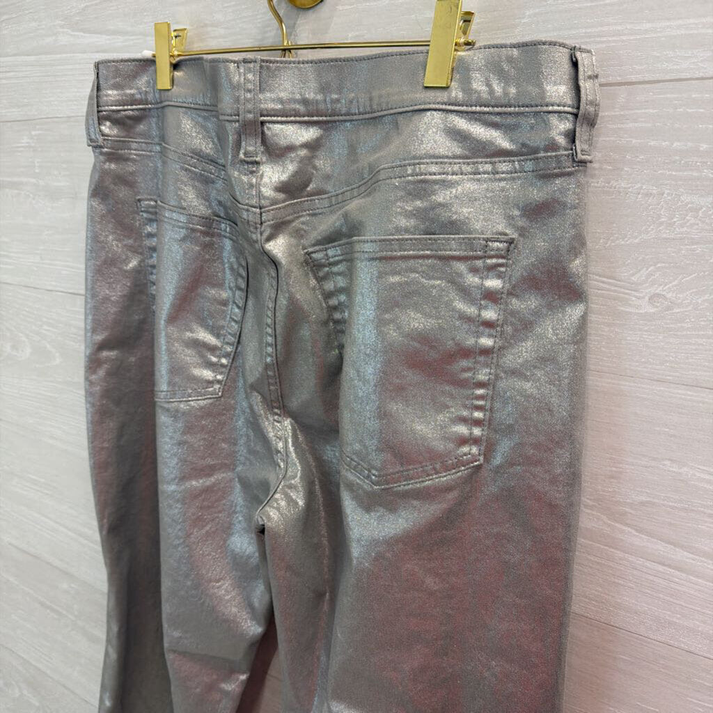 Gap Silver Shimmer Denim 90s Loose Mid Rise Jeans 14