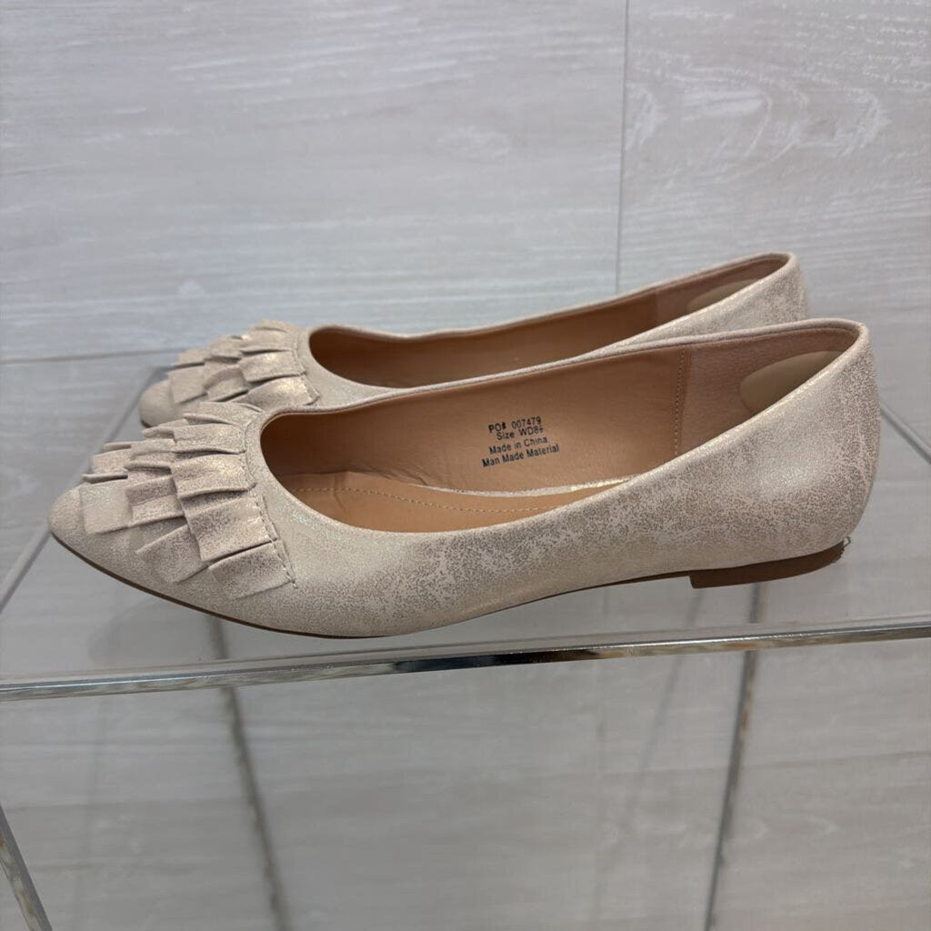 Journee Collection Metallic Beige/ Gold Judy Slip On Point Toe Flats 8.5