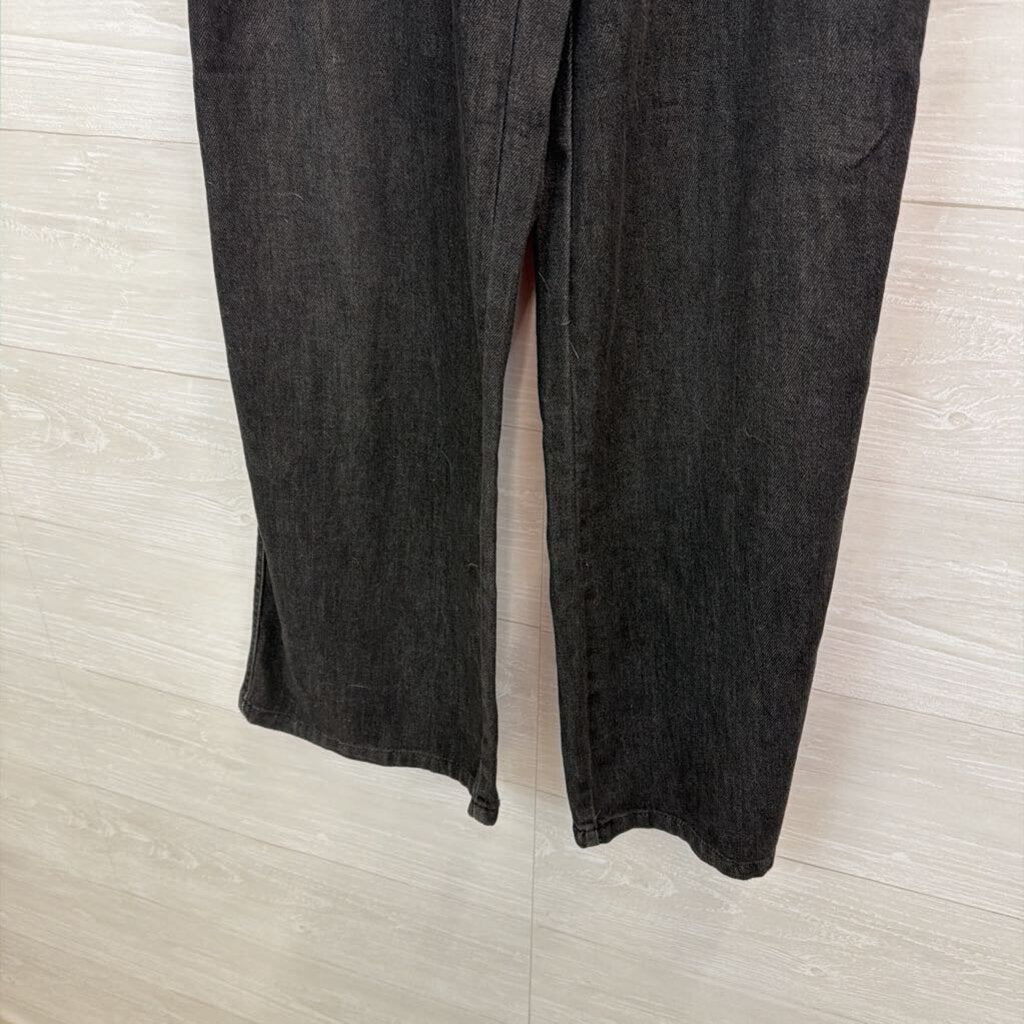 Black Wide Leg Draw String Waist Pull On Pants Small