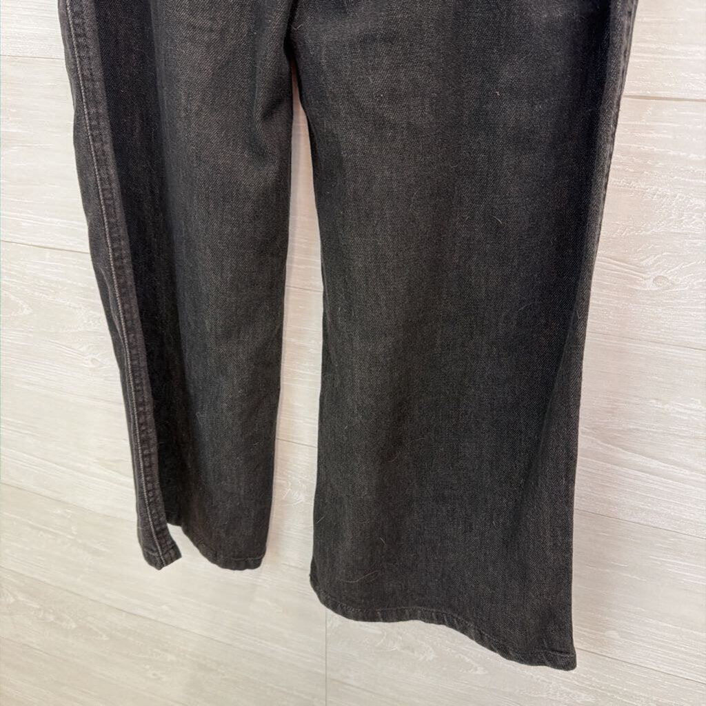 Black Wide Leg Draw String Waist Pull On Pants Small