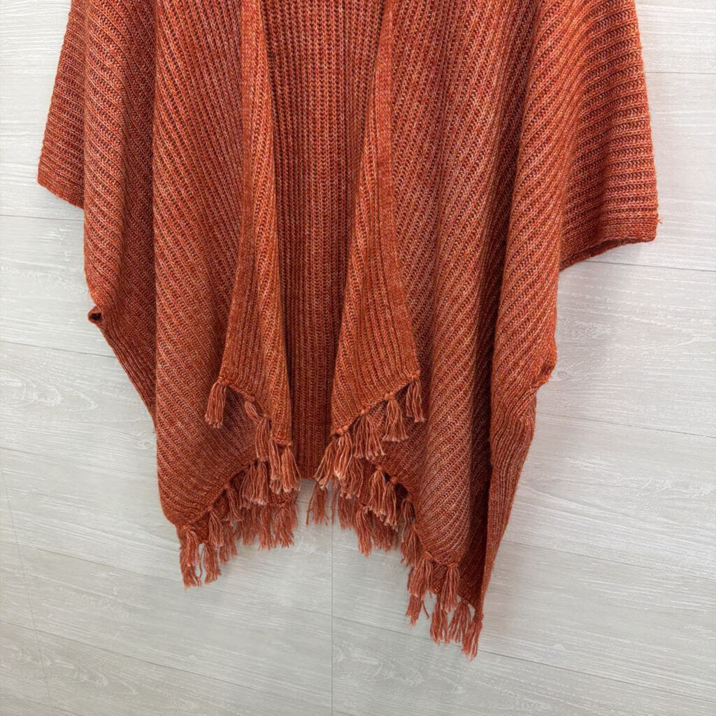 American Eagle Orange Knit Wrap Sweater One Size