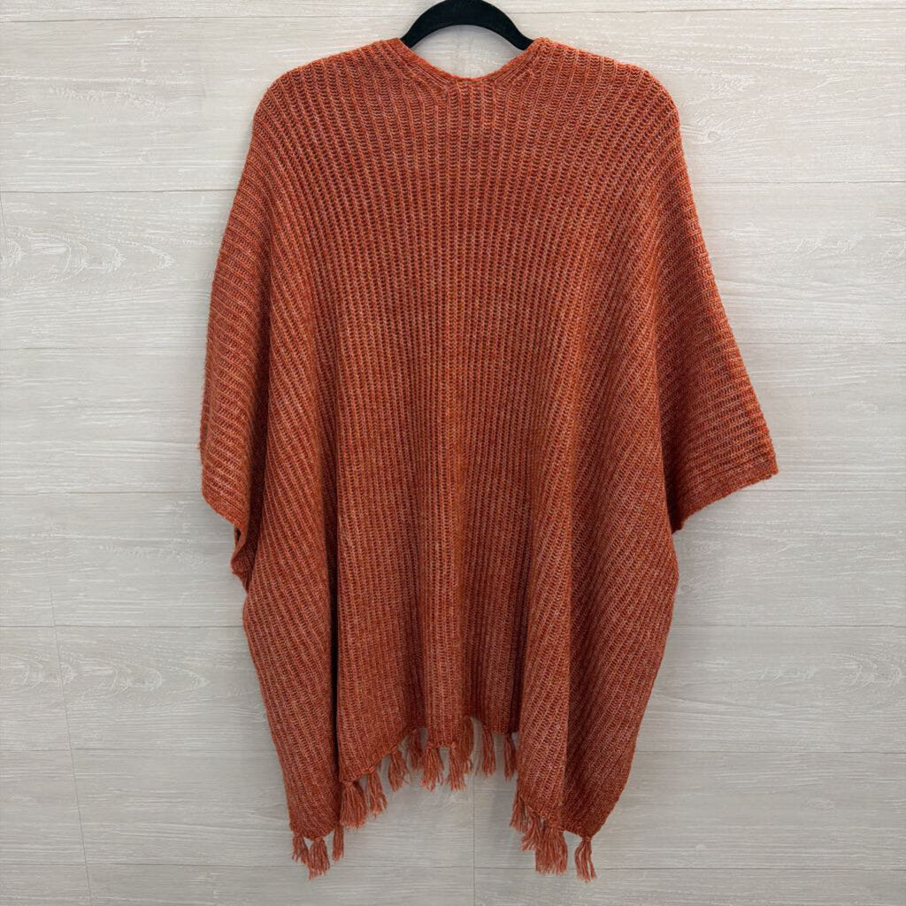 American Eagle Orange Knit Wrap Sweater One Size