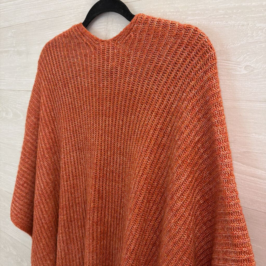 American Eagle Orange Knit Wrap Sweater One Size