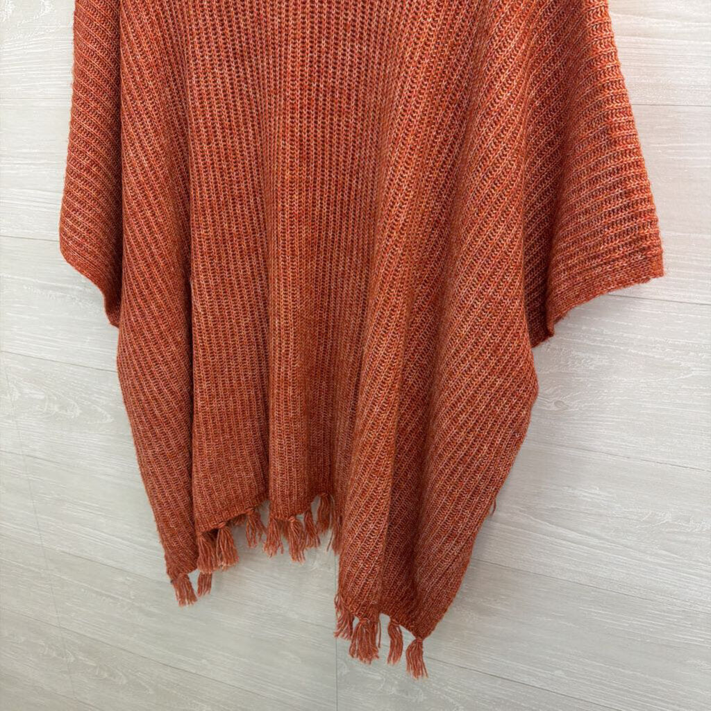 American Eagle Orange Knit Wrap Sweater One Size