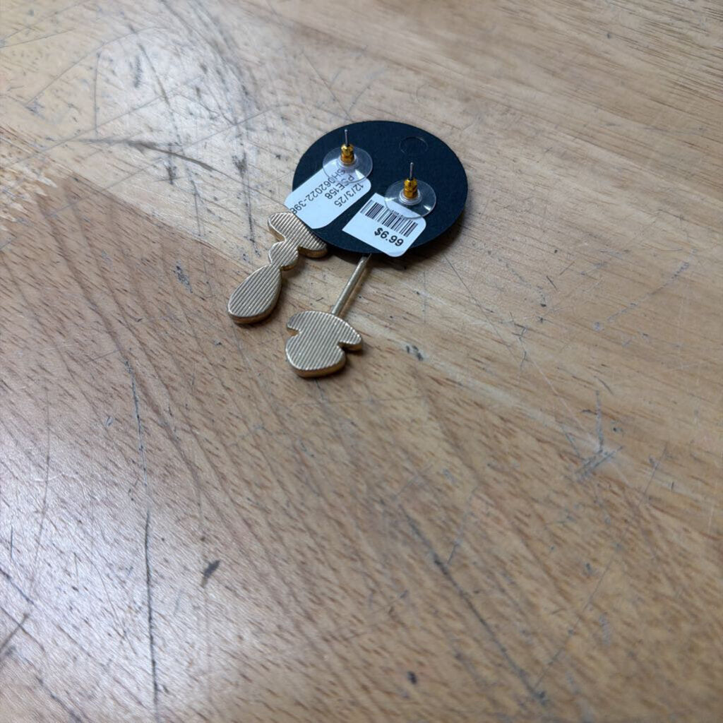 Gold/ Blue Unmatched Drop Earrings