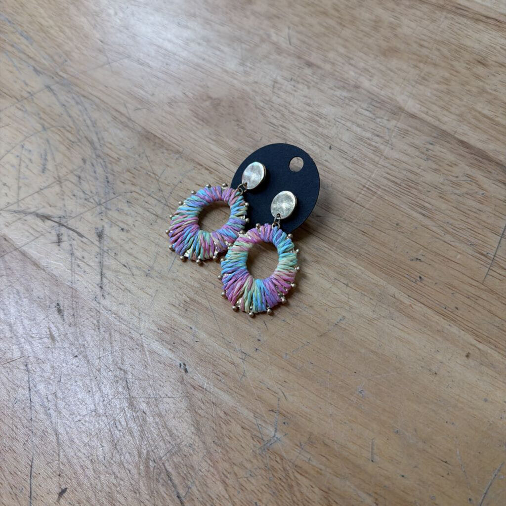 Gold/ Rainbow Drop Earrings