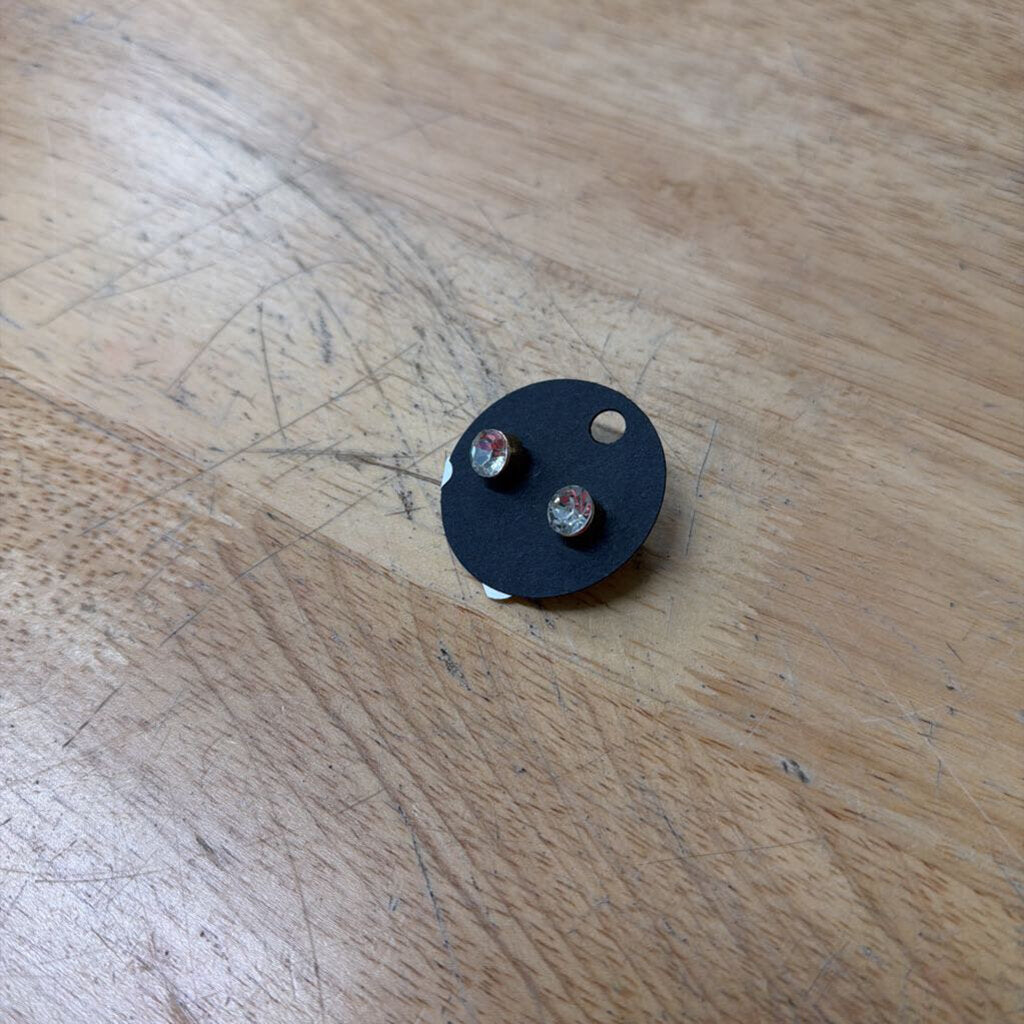 Gold/ Rhinestone Stud Earrings