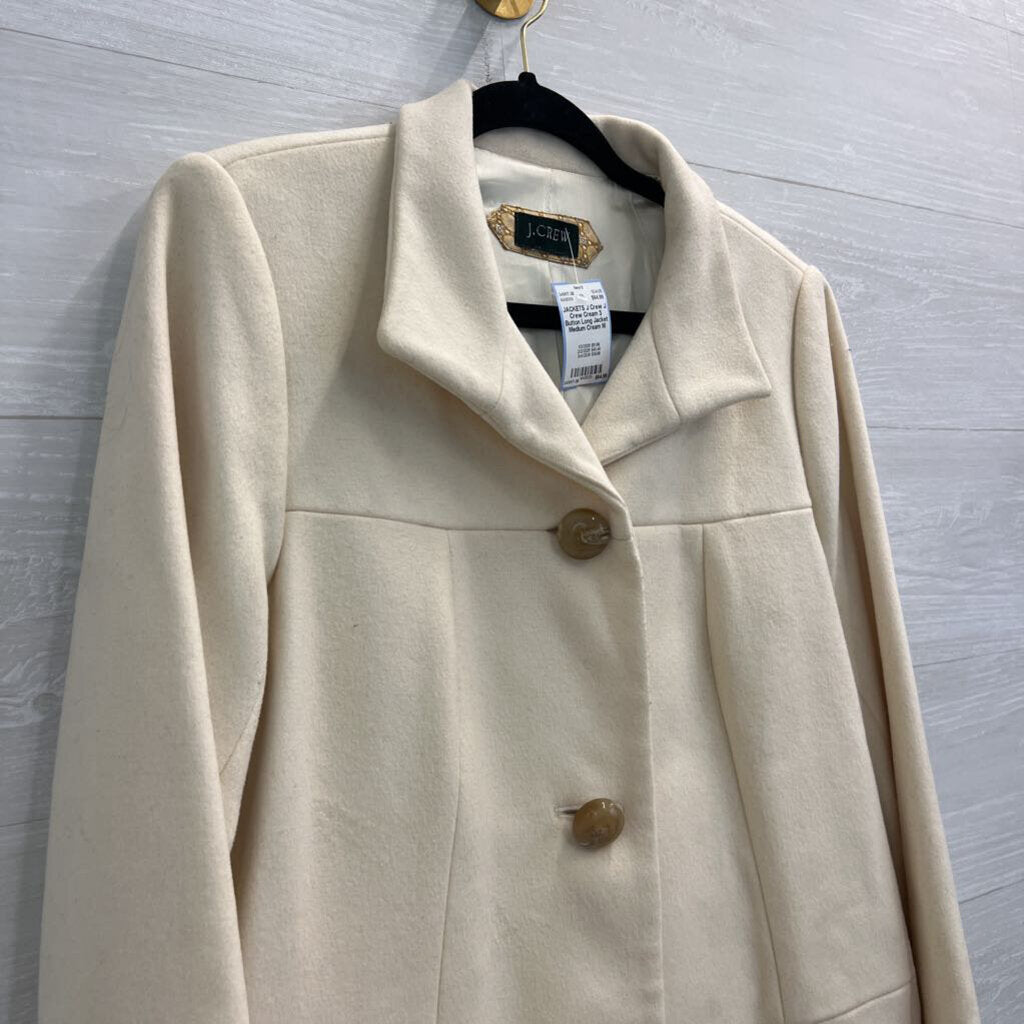 J Crew Cream 3 Button Long Jacket Medium