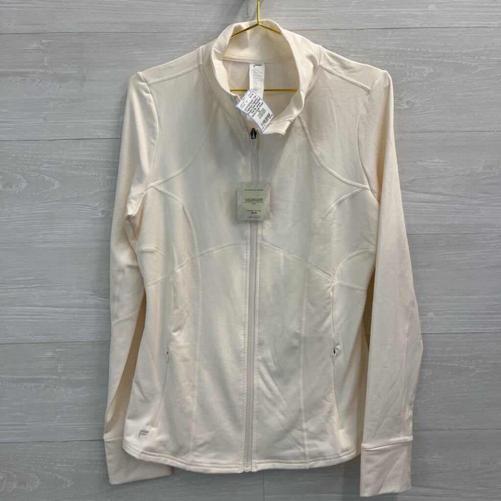 Fabletics Cream Cold Weather Full Zip Jacket Extra Large