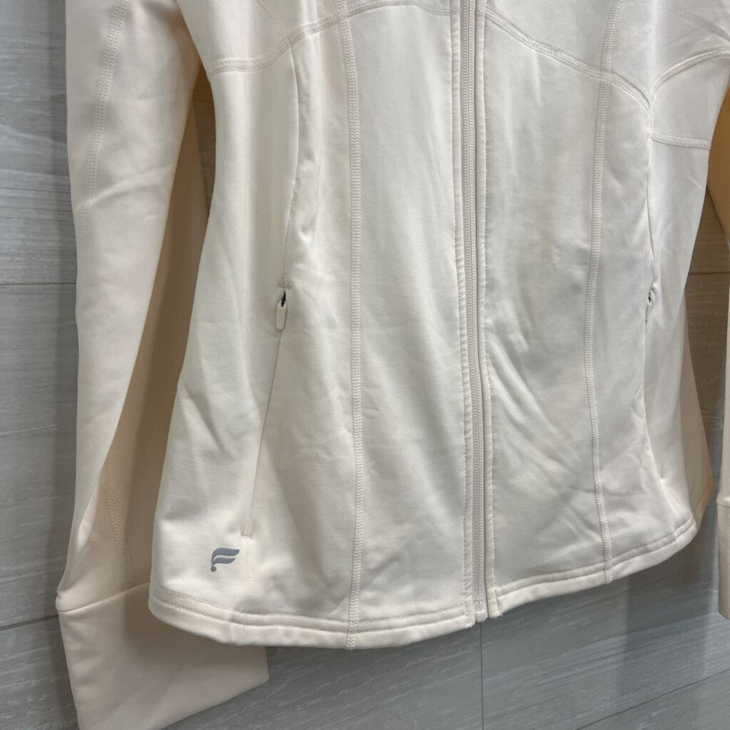 Fabletics Cream Cold Weather Full Zip Jacket Extra Large