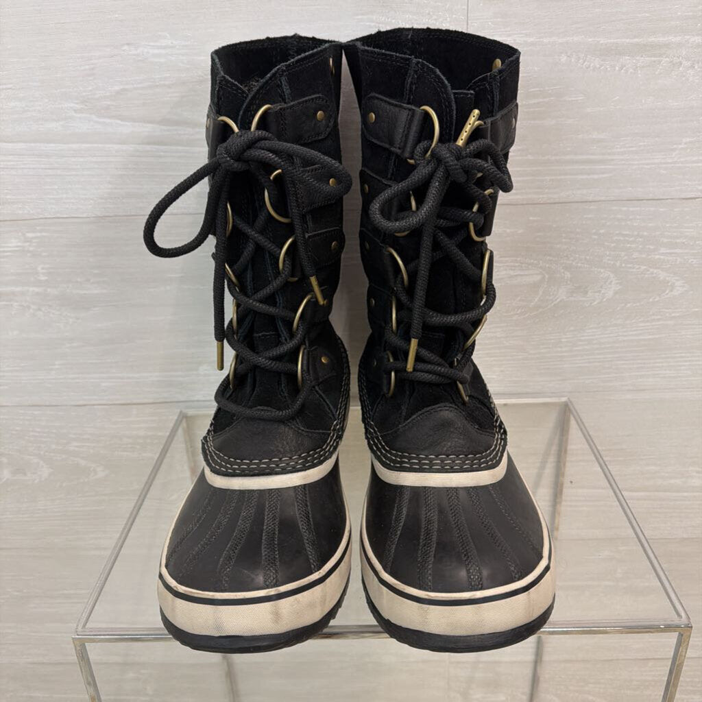 Sorel Black/ White Caribou Mid Waterproof Shell Boots 10