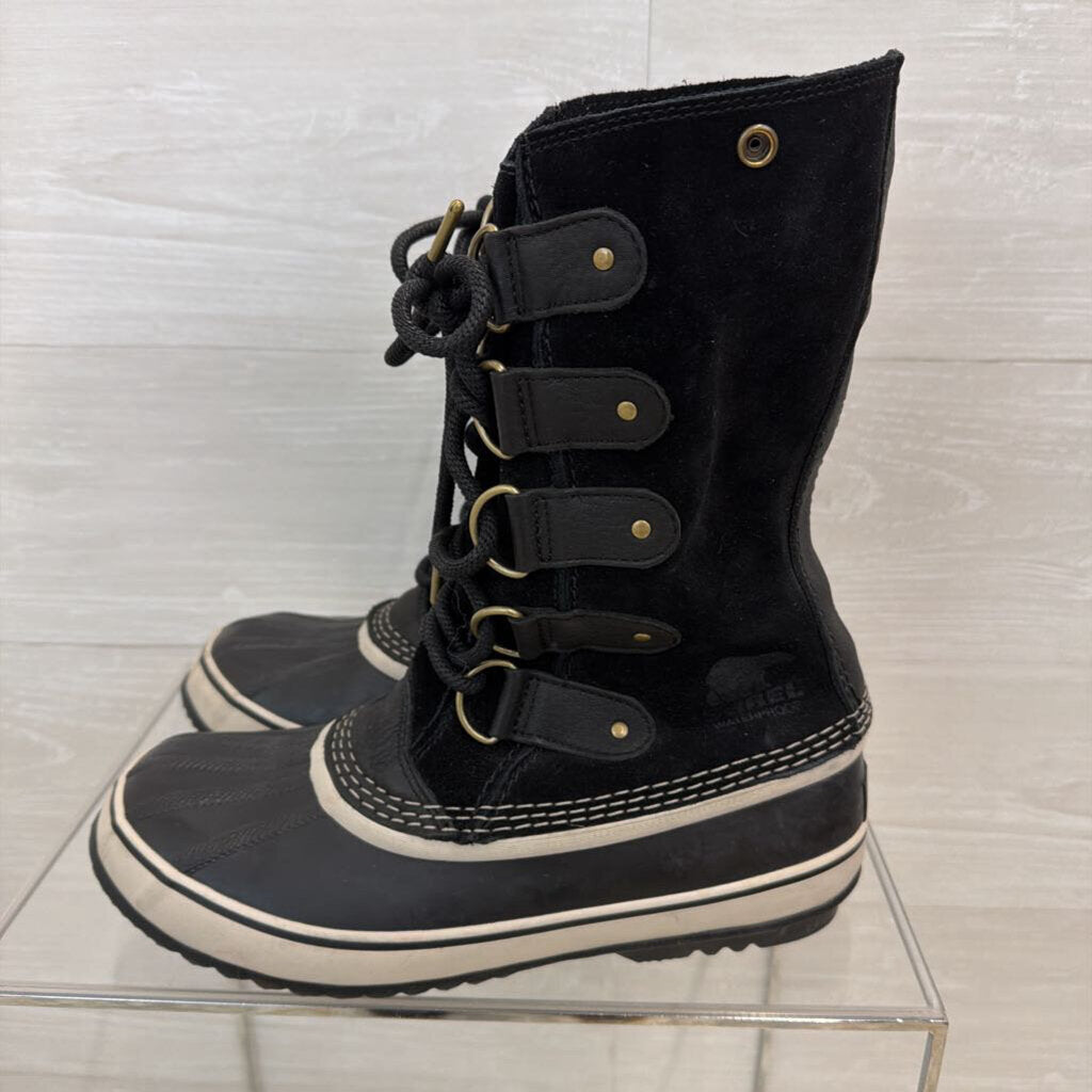 Sorel Black/ White Caribou Mid Waterproof Shell Boots 10
