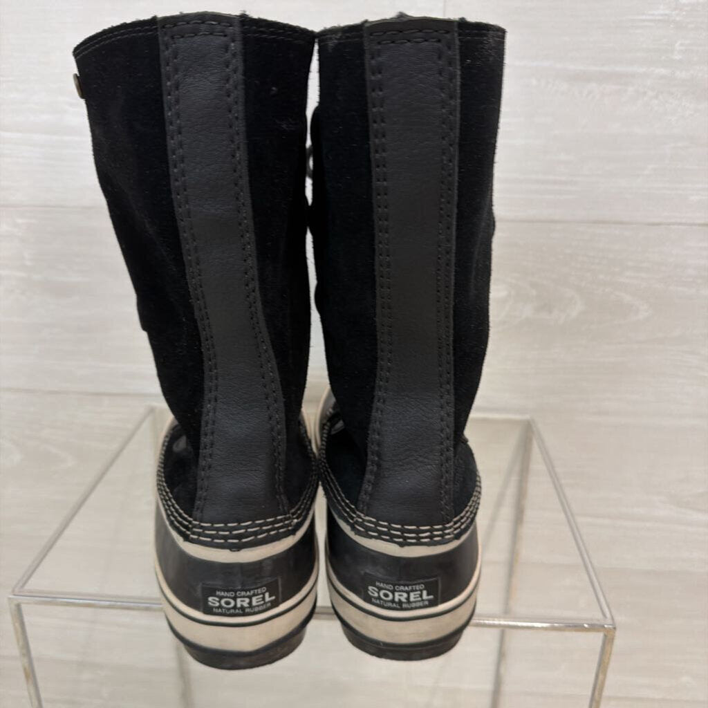 Sorel Black/ White Caribou Mid Waterproof Shell Boots 10
